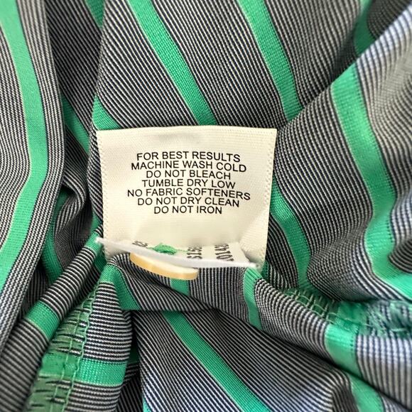 Peter Millar Summer Comfort Golf Polo Shirt | Green Gray Stripe | SZ XL - Picture 9 of 9